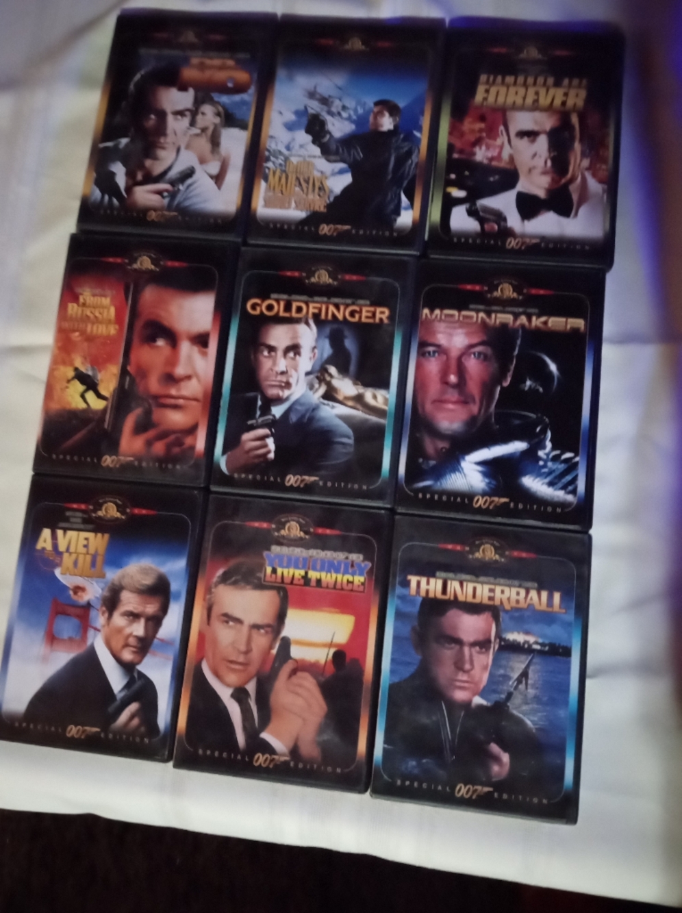 James Bond 007 DVD Collection - Lot Of 9 Black and Multicolor Covers